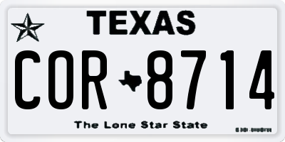 TX license plate COR8714