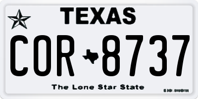 TX license plate COR8737