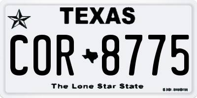 TX license plate COR8775