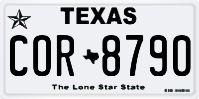 TX license plate COR8790