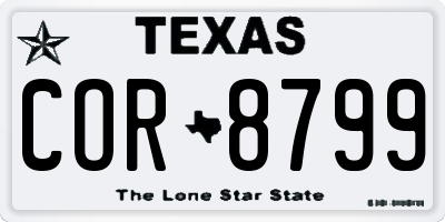 TX license plate COR8799