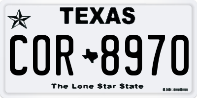 TX license plate COR8970