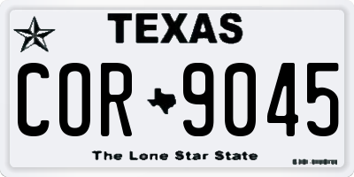 TX license plate COR9045