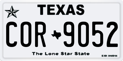 TX license plate COR9052