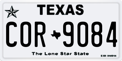 TX license plate COR9084
