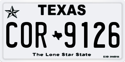TX license plate COR9126