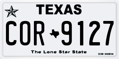 TX license plate COR9127