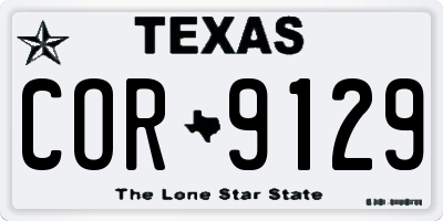 TX license plate COR9129