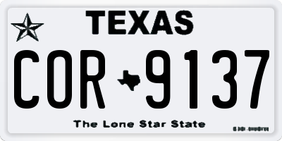 TX license plate COR9137