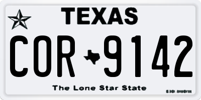 TX license plate COR9142