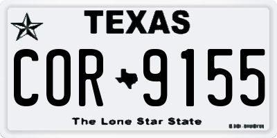 TX license plate COR9155