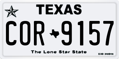 TX license plate COR9157