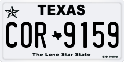 TX license plate COR9159
