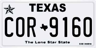TX license plate COR9160