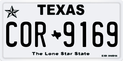 TX license plate COR9169