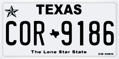 TX license plate COR9186
