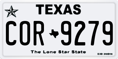 TX license plate COR9279