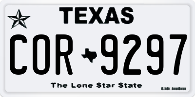 TX license plate COR9297