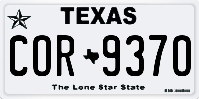 TX license plate COR9370