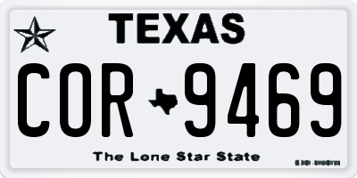TX license plate COR9469