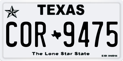 TX license plate COR9475
