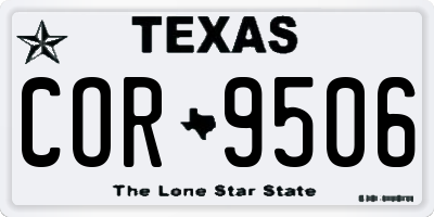 TX license plate COR9506