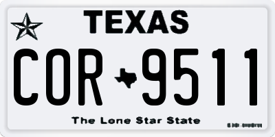 TX license plate COR9511