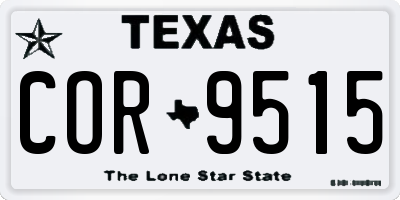TX license plate COR9515