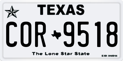 TX license plate COR9518