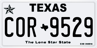 TX license plate COR9529