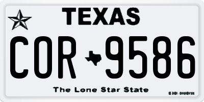 TX license plate COR9586