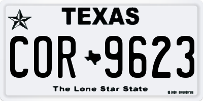TX license plate COR9623