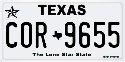 TX license plate COR9655