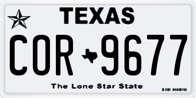 TX license plate COR9677