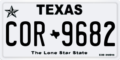 TX license plate COR9682