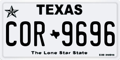 TX license plate COR9696