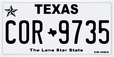 TX license plate COR9735