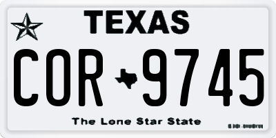 TX license plate COR9745
