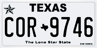 TX license plate COR9746