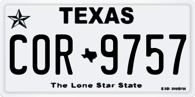 TX license plate COR9757