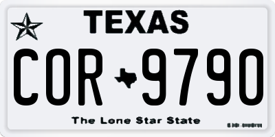TX license plate COR9790