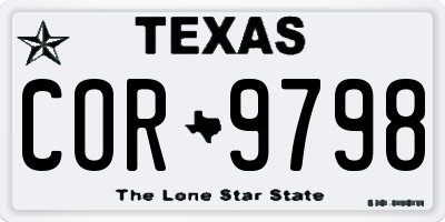 TX license plate COR9798