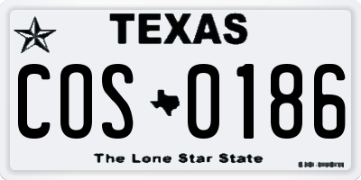 TX license plate COS0186