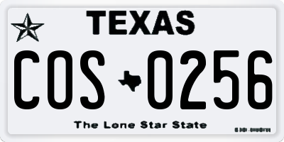 TX license plate COS0256