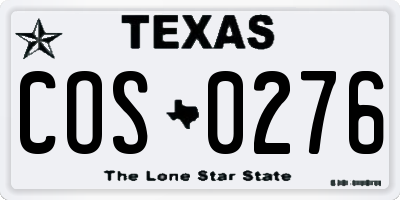 TX license plate COS0276