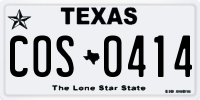 TX license plate COS0414