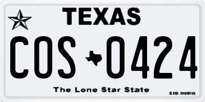 TX license plate COS0424