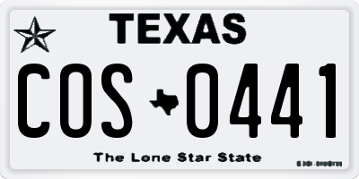TX license plate COS0441