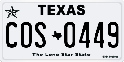 TX license plate COS0449