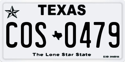 TX license plate COS0479